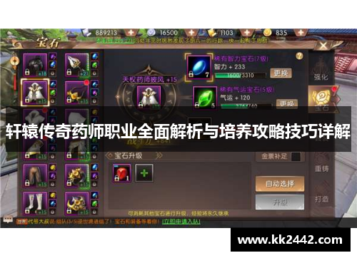 轩辕传奇药师职业全面解析与培养攻略技巧详解